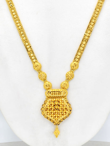 22ct Gold Long Necklace Set - Roop Darshan