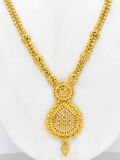 22ct Gold Long Necklace Set - Roop Darshan
