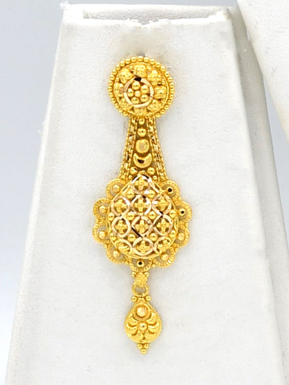22ct Gold Long Necklace Set - Roop Darshan