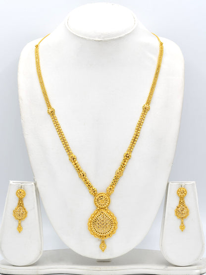 22ct Gold Long Necklace Set - Roop Darshan