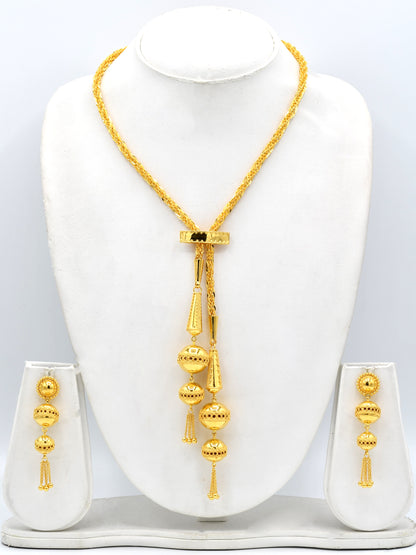 22ct Gold Ganga Jamna Necklace Set - Roop Darshan