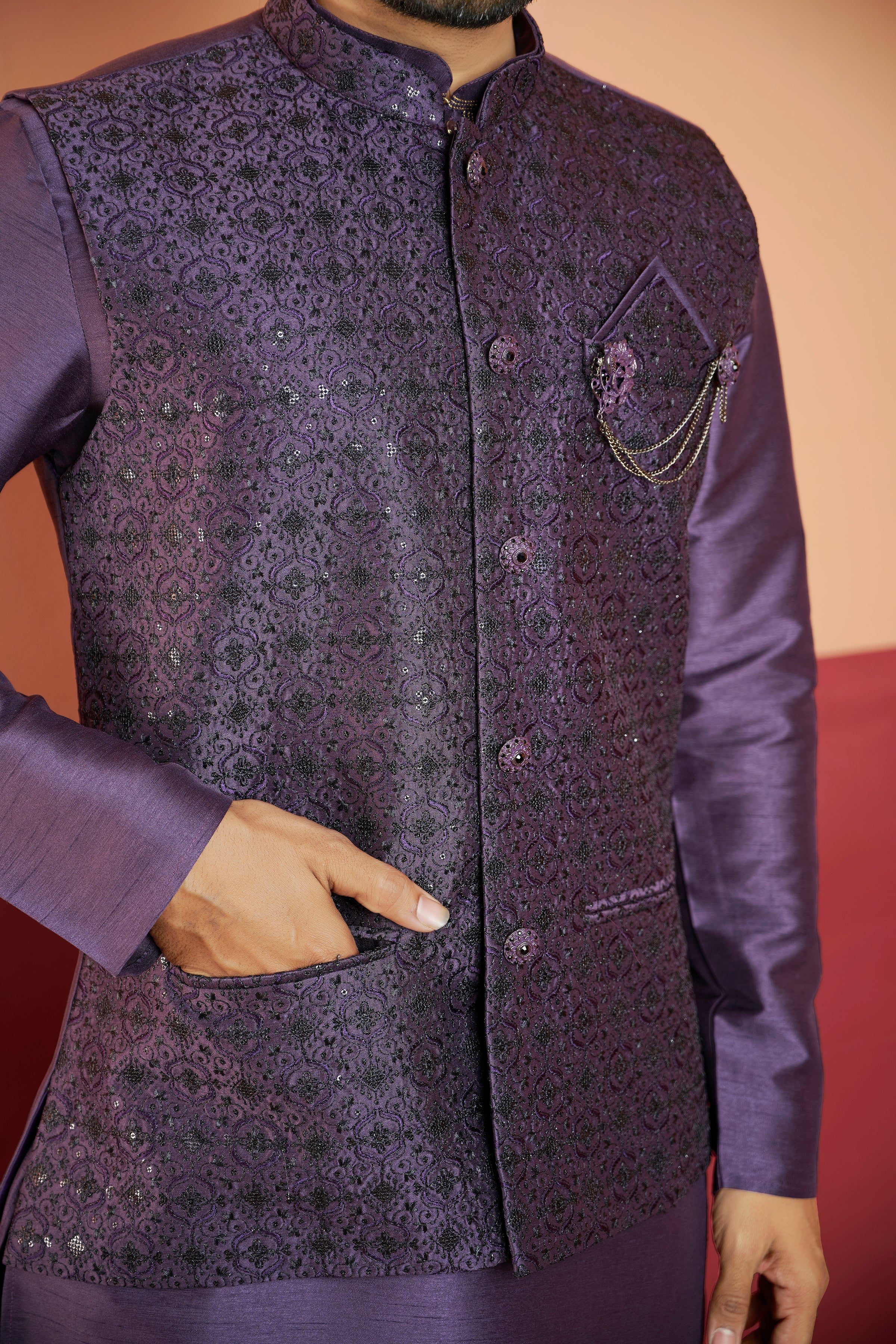Mens Kurta Set With Jacket