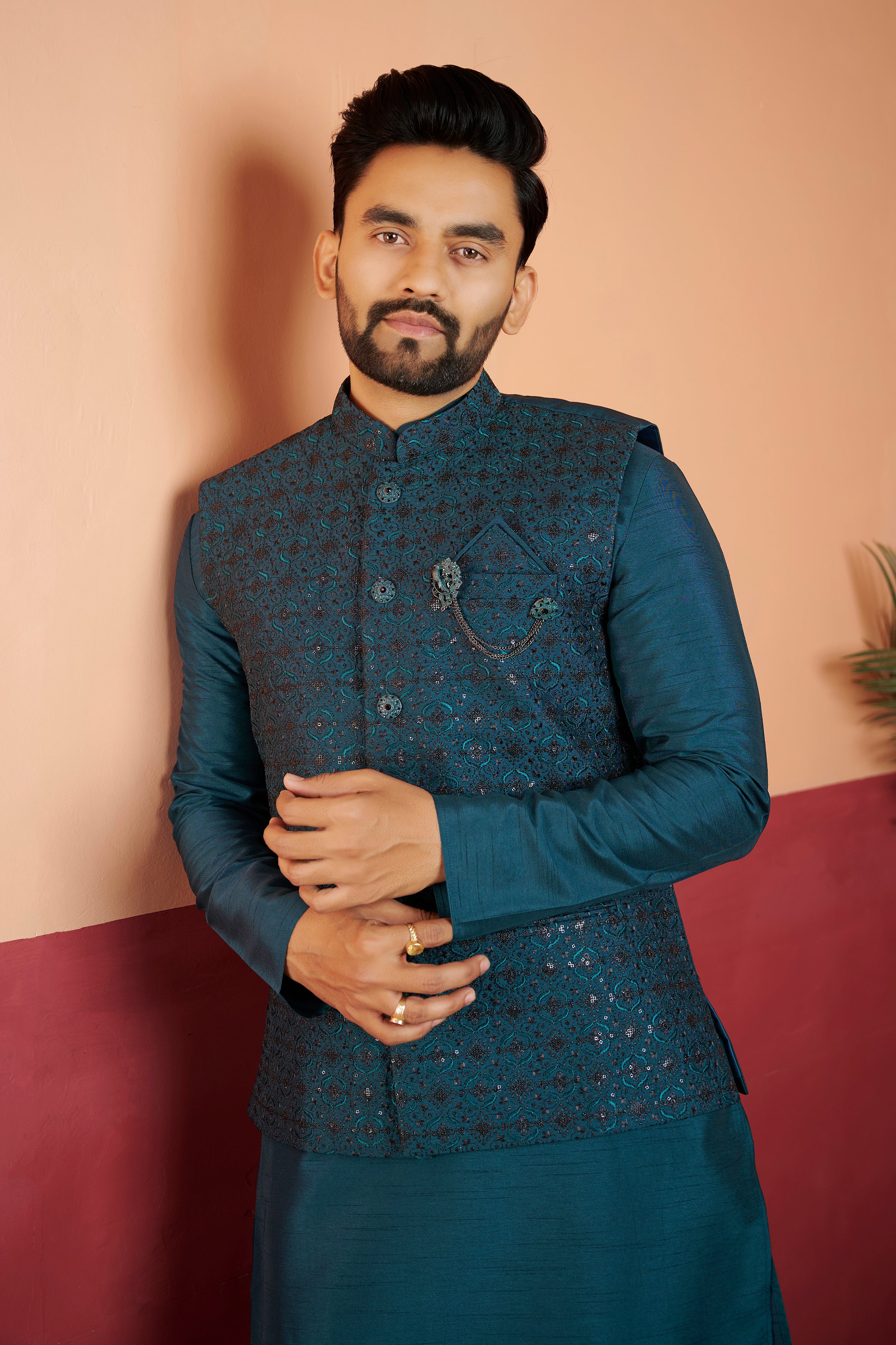 Mens Kurta Set With Jacket