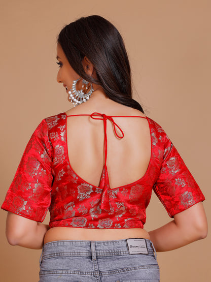 Brocade Silk Blouse - Roop Darshan
