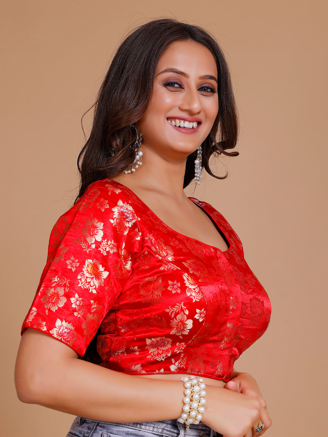 Brocade Silk Blouse - Roop Darshan