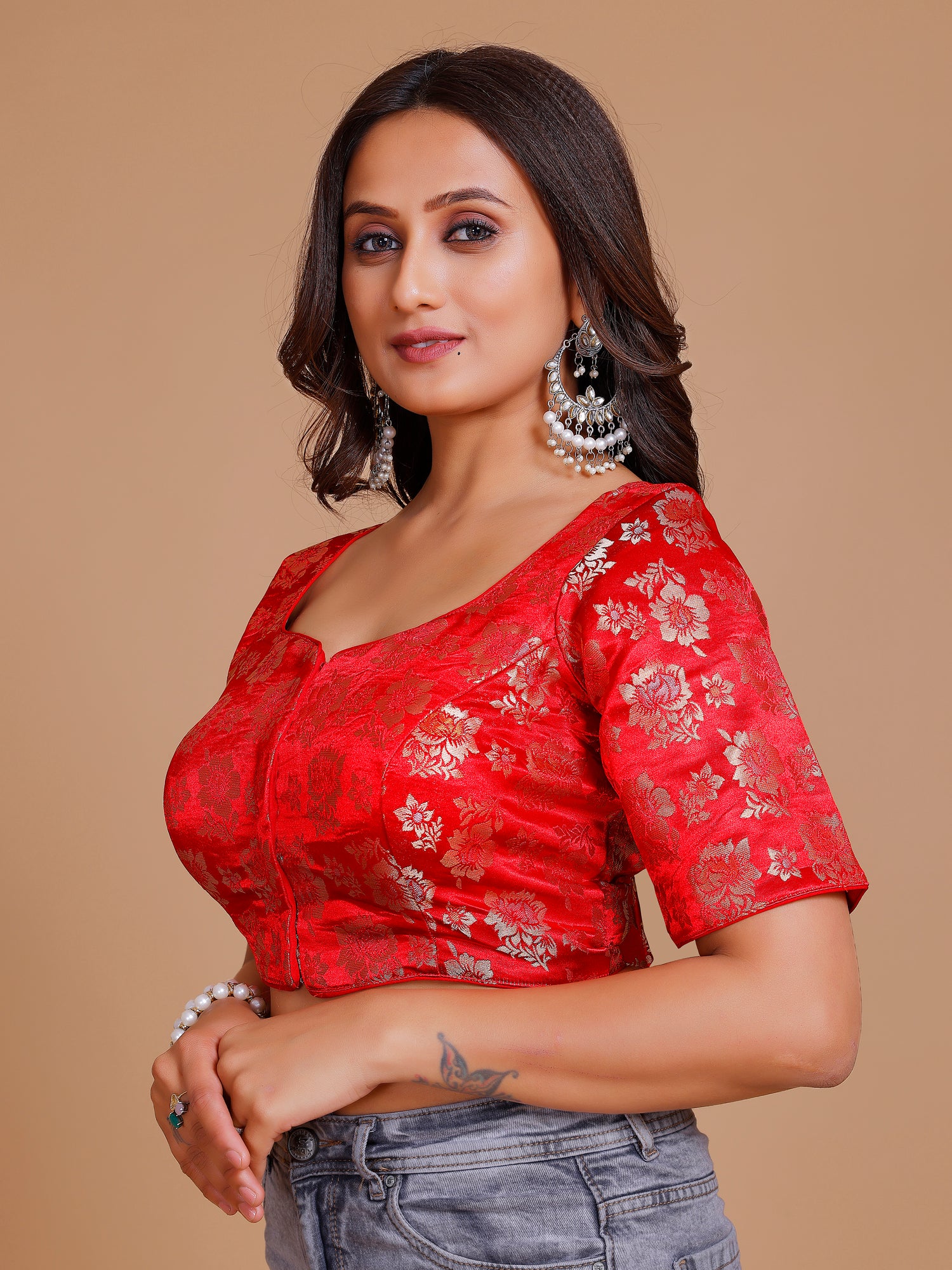 Brocade Silk Blouse - Roop Darshan