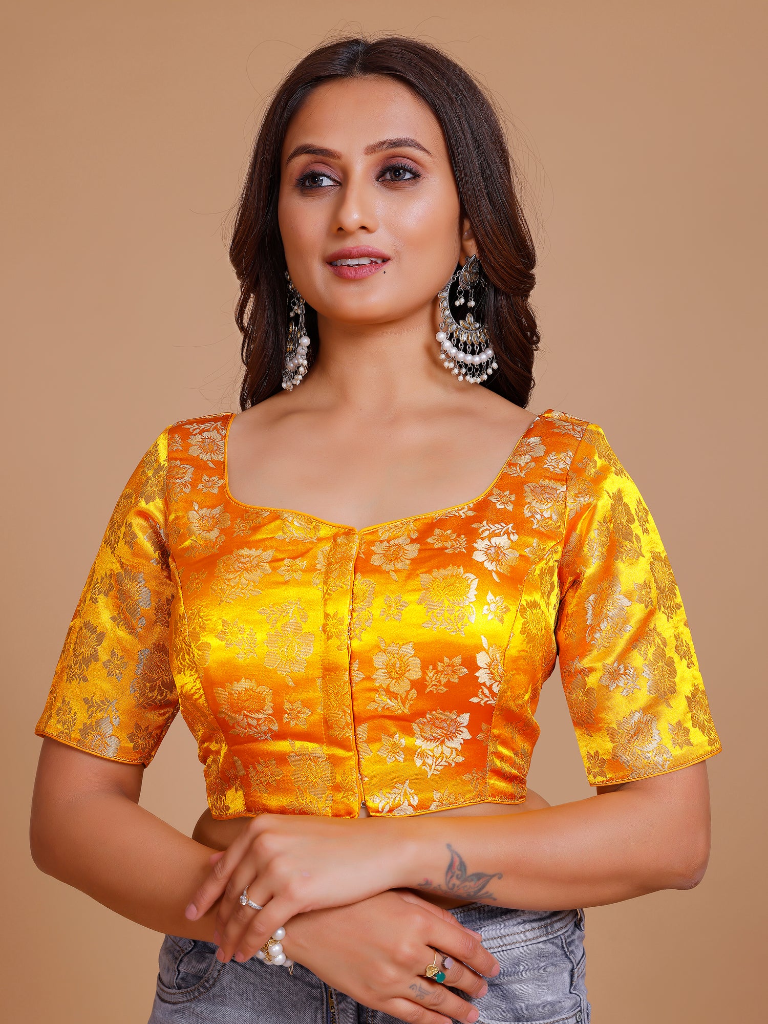 Brocade Silk Blouse - Roop Darshan
