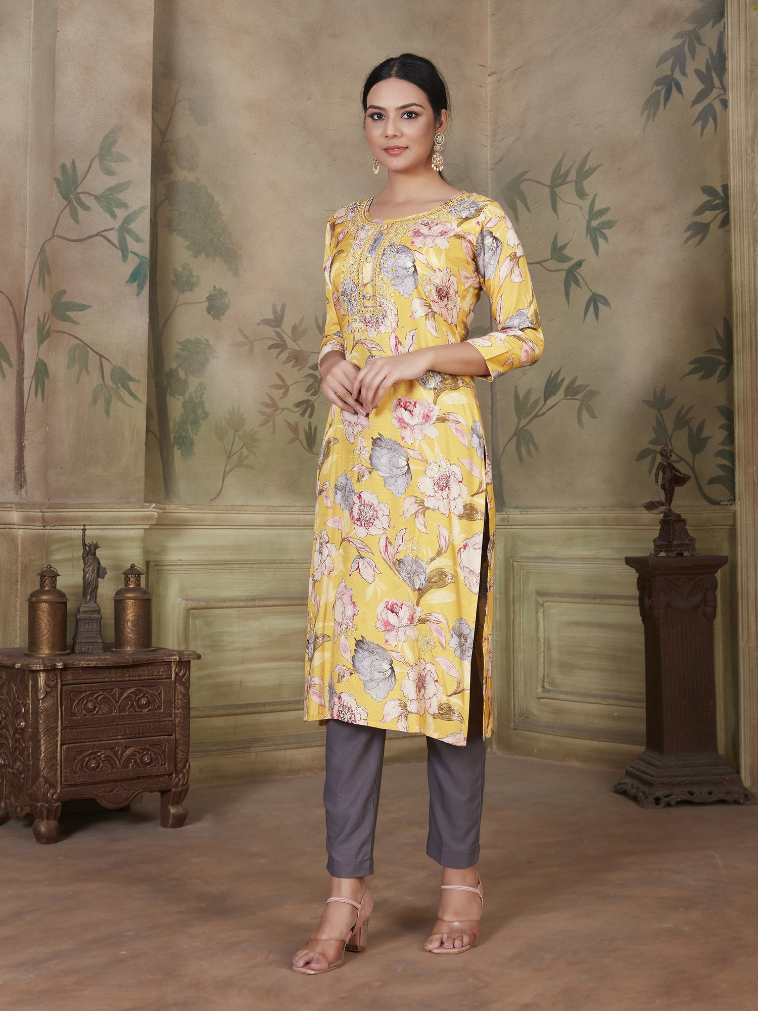 Norah Floral Kurti - Roop Darshan