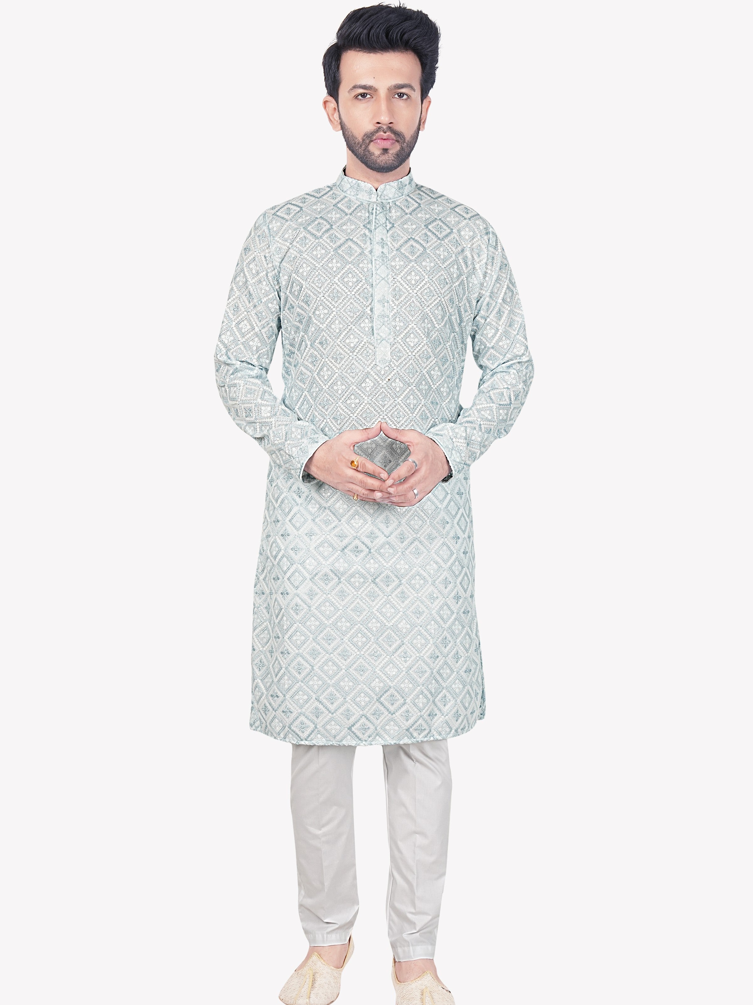 Mens Embroidered Kurta Set - Roop Darshan