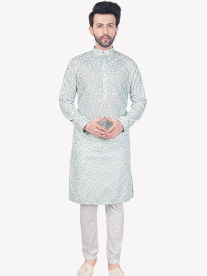 Mens Embroidered Kurta Set - Roop Darshan