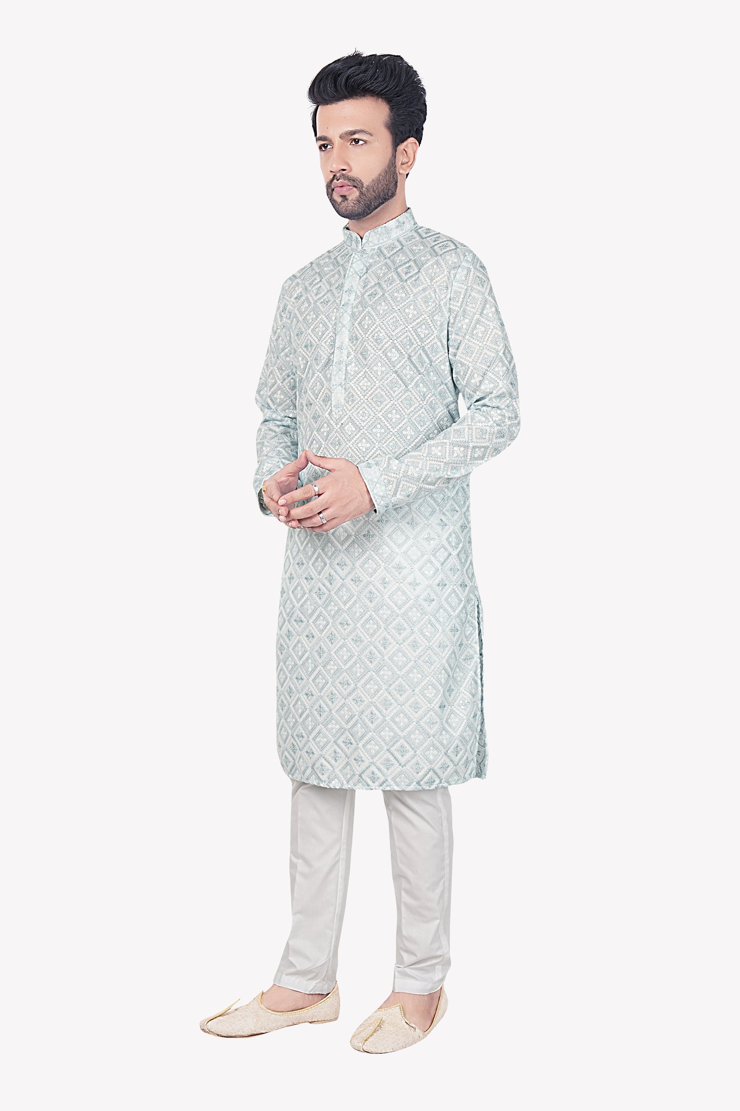 Mens Embroidered Kurta Set - Roop Darshan