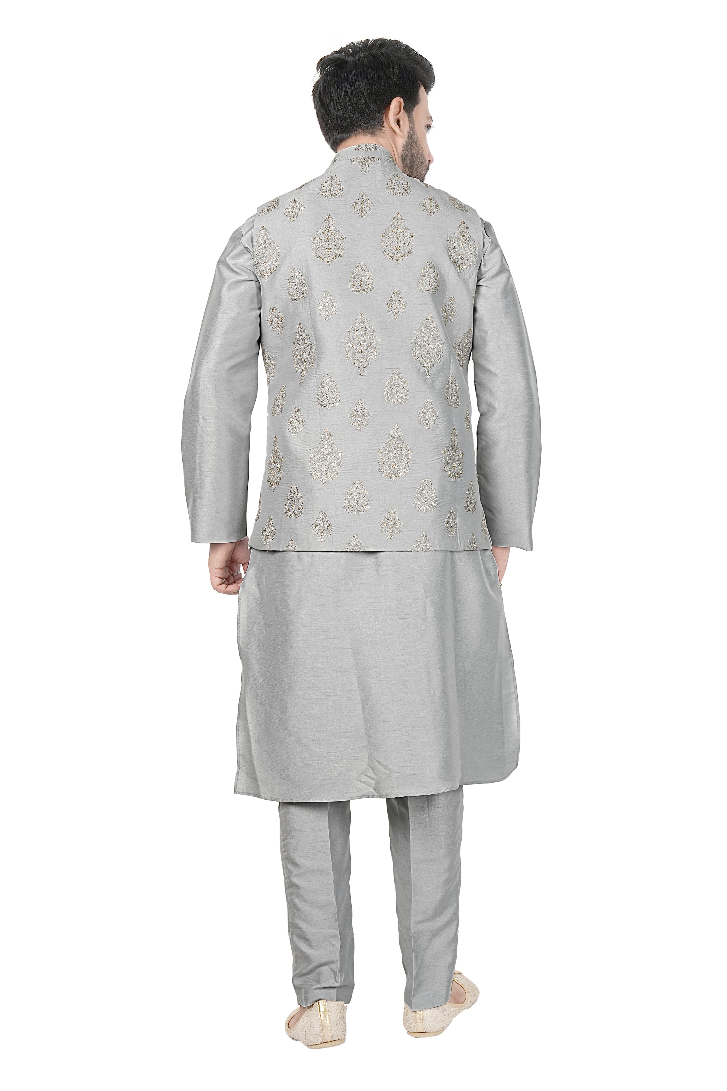 Mens Kurta Set With Jacket - Roop Darshan