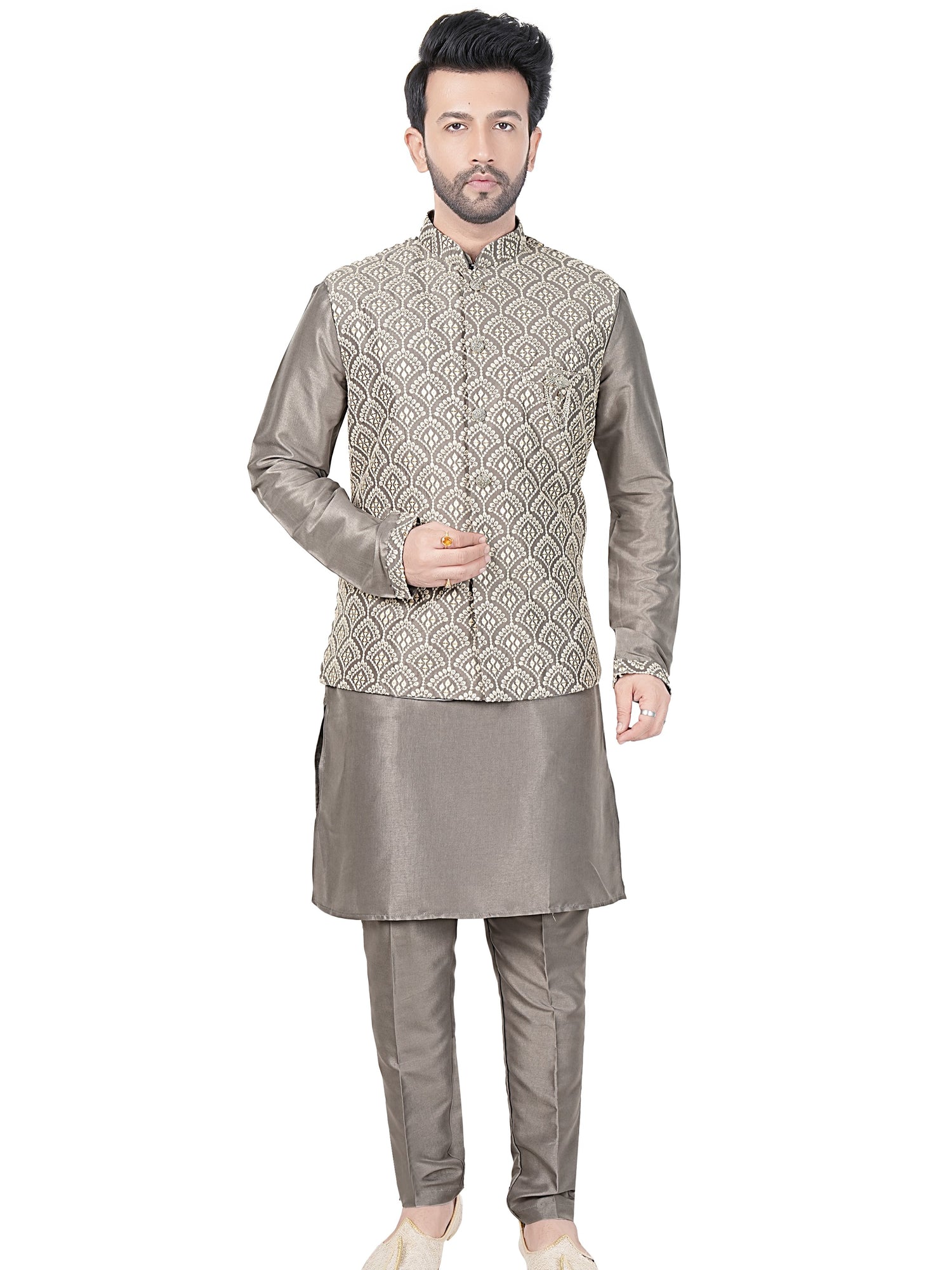Mens Kurta Set With Jacket