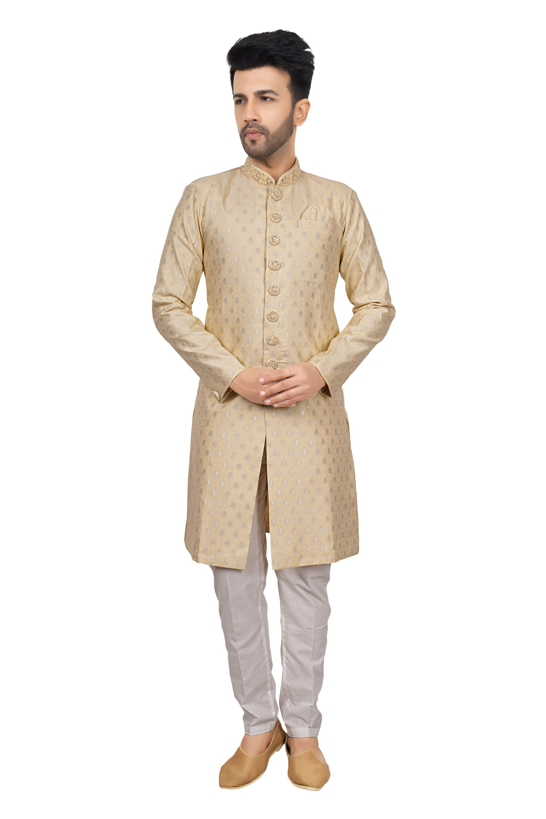 Brocade Embroidered Kurta Payjama - Roop Darshan