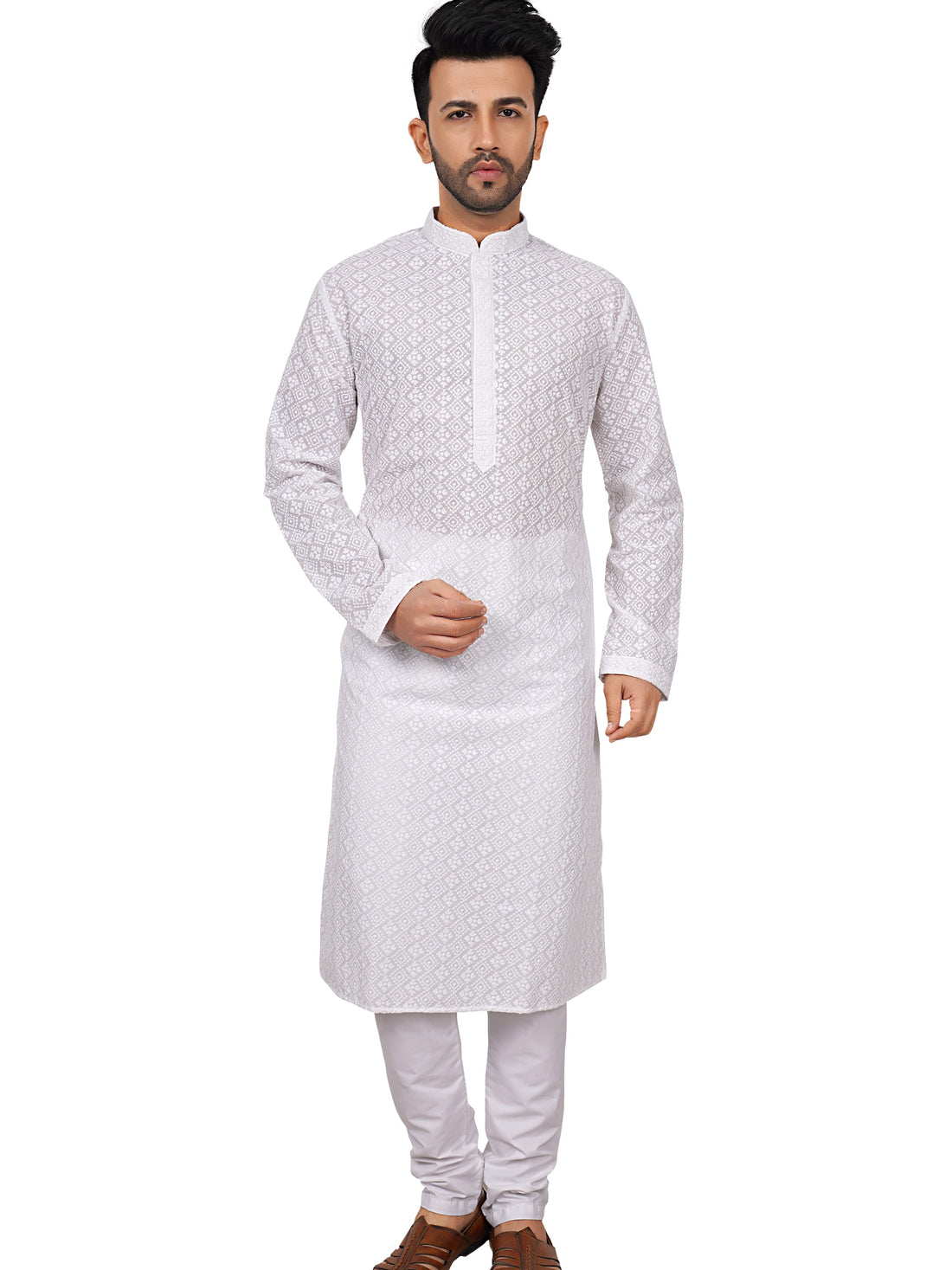 Mens Embroidered Kurta Payjama - Roop Darshan