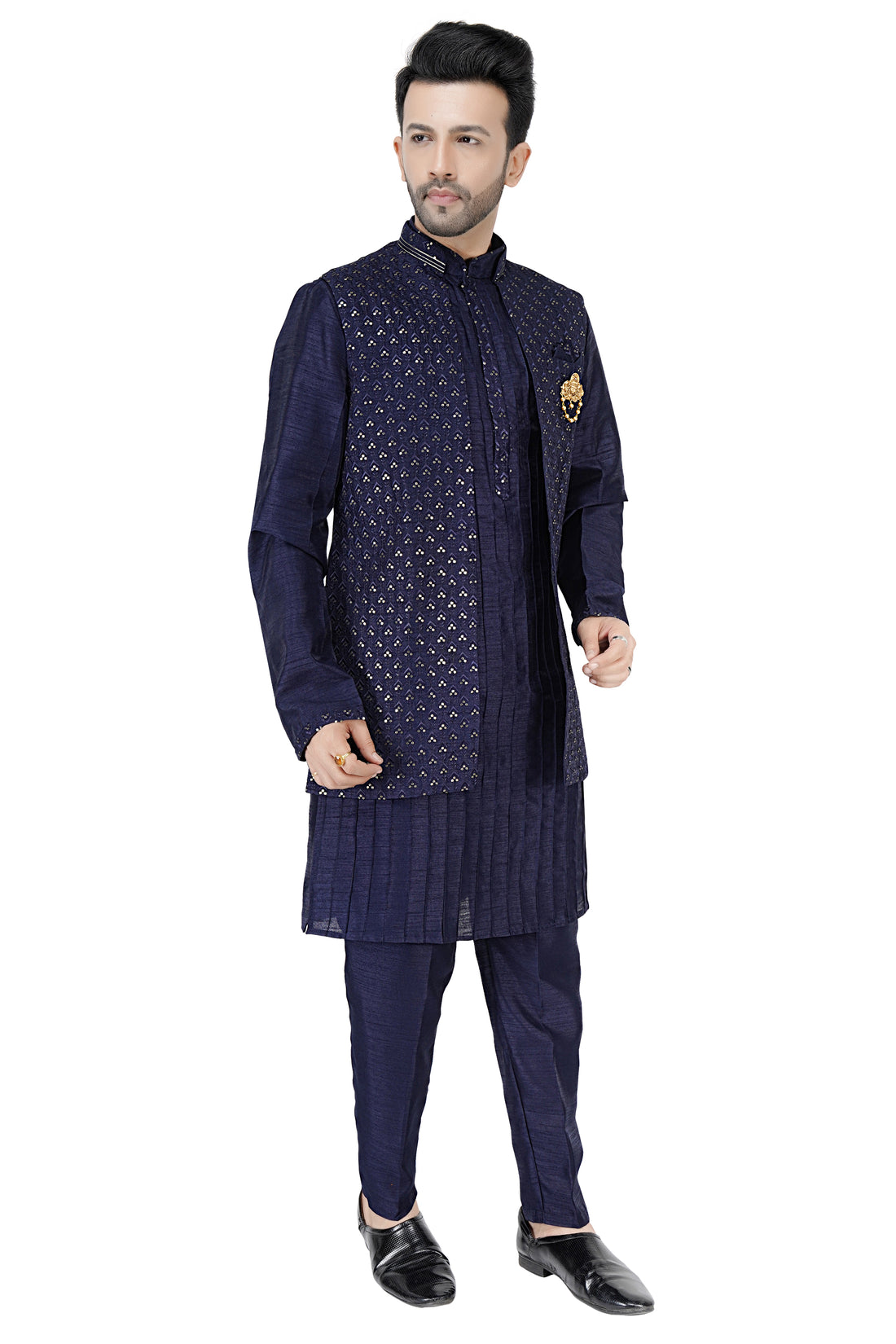 Mens Kurta Set With Jacket - Roop Darshan