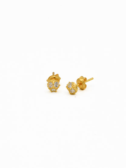 22ct Gold CZ Stud Earrings - Roop Darshan