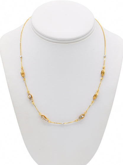 22ct Gold Two Tone Fancy Chain - Roop Darshan