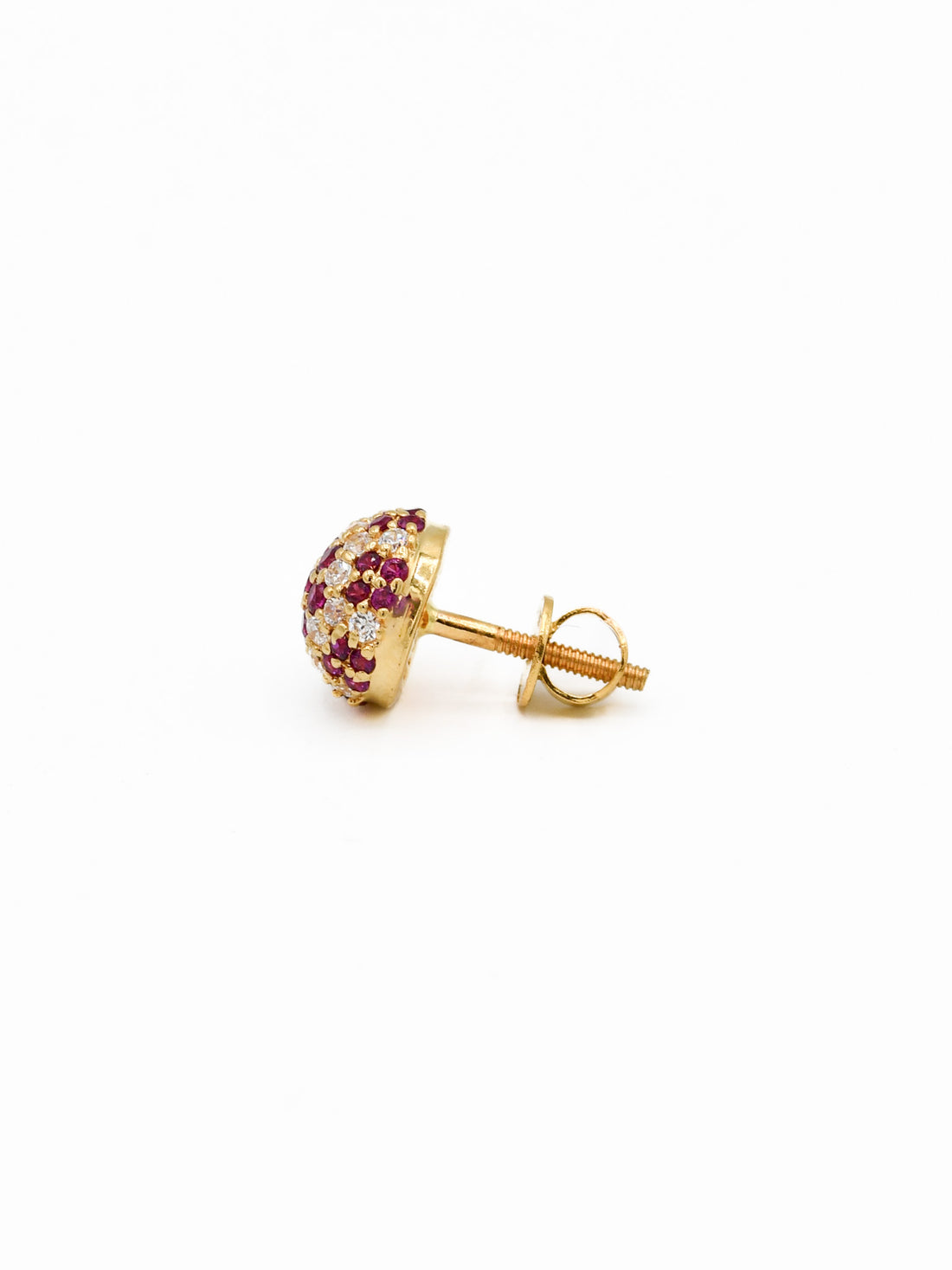 22ct Gold Pink CZ Stud Earrings - Roop Darshan