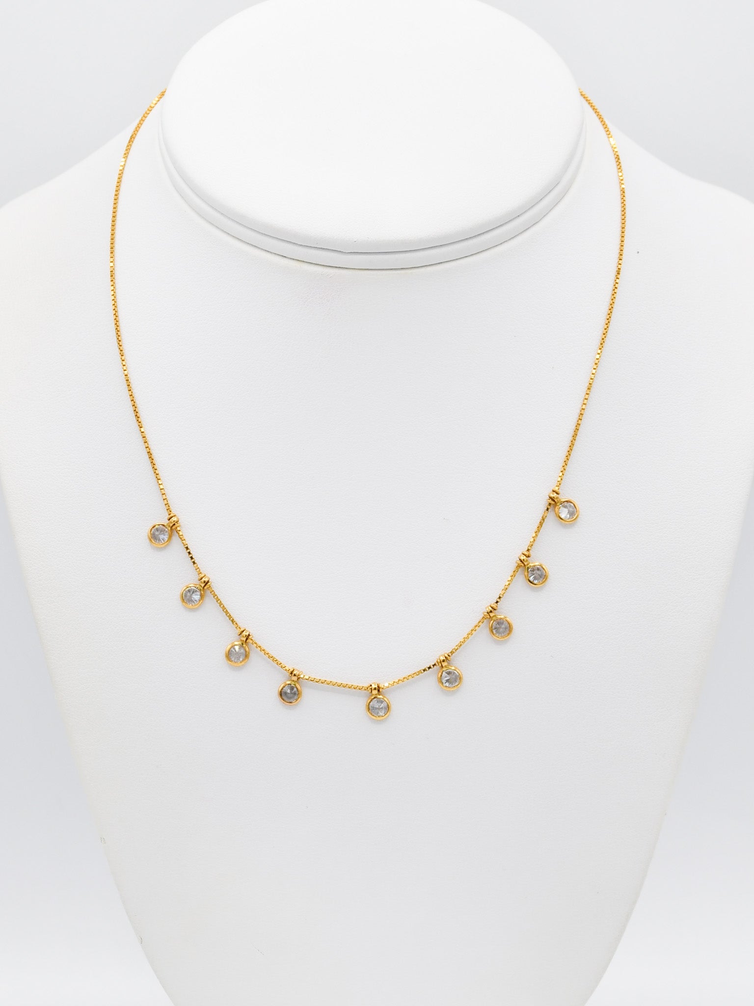 22ct Gold CZ Necklace Set - Roop Darshan