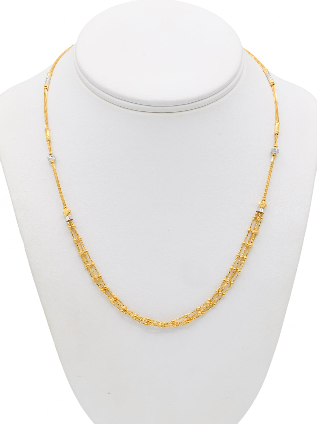 22ct Gold Ball 4 Row Fancy Chain - Roop Darshan