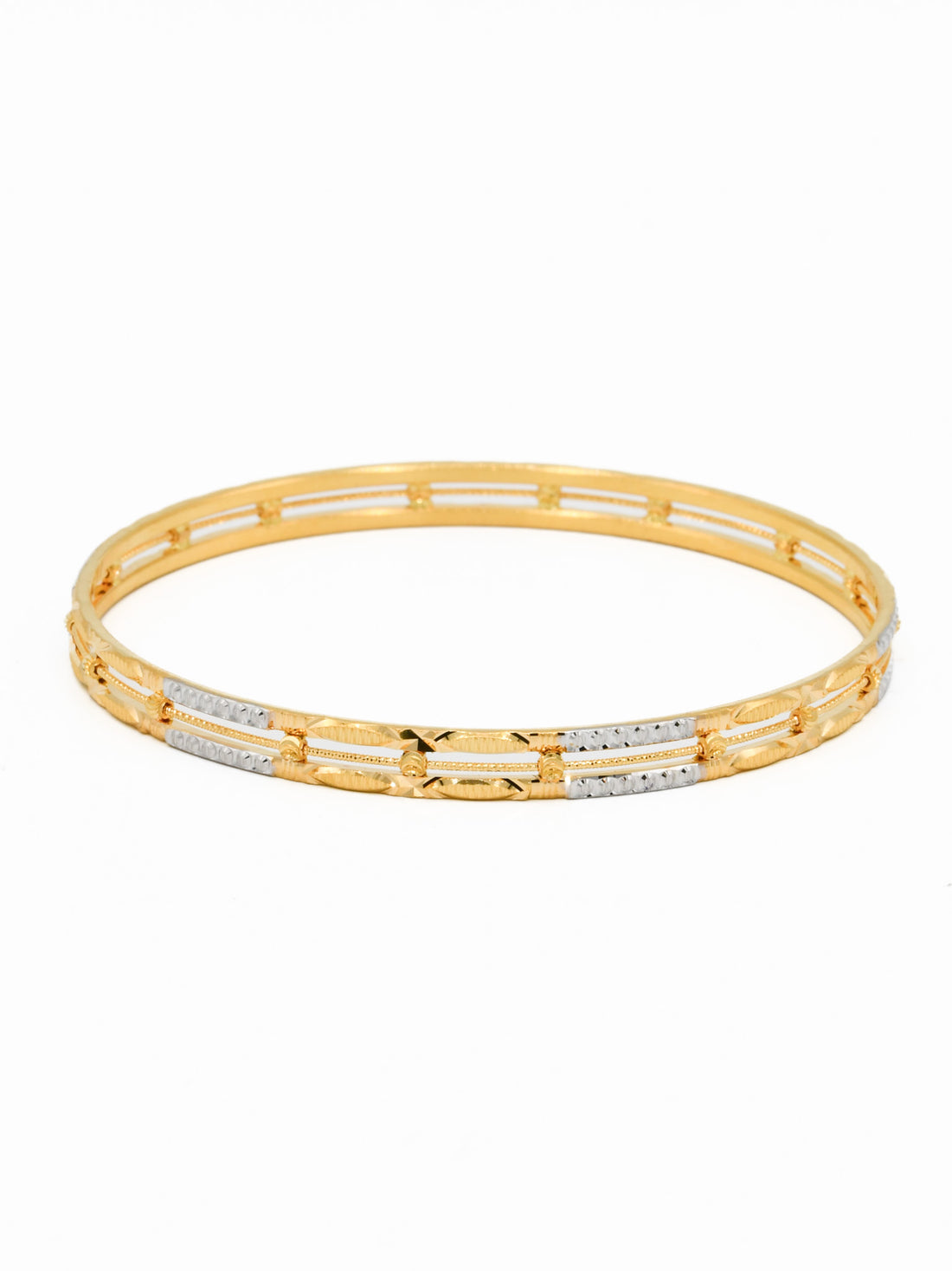 22ct Gold Two Tone Bangle - Roop Darshan