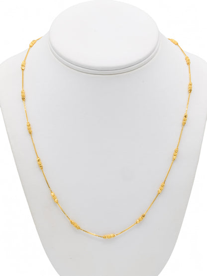22ct Gold Ball Fancy Chain - Roop Darshan