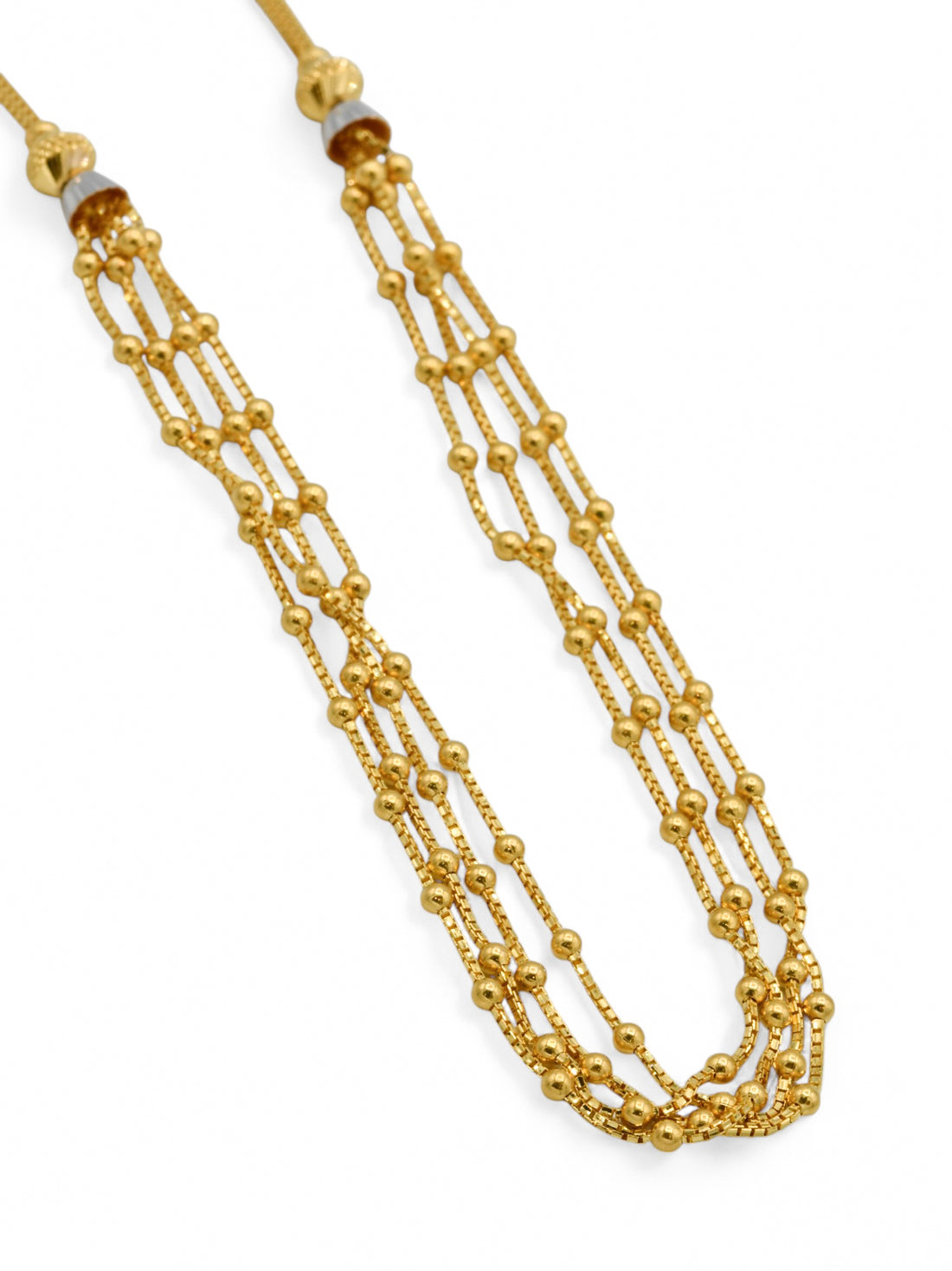 22ct Gold Ball 4 Row Fancy Chain - Roop Darshan