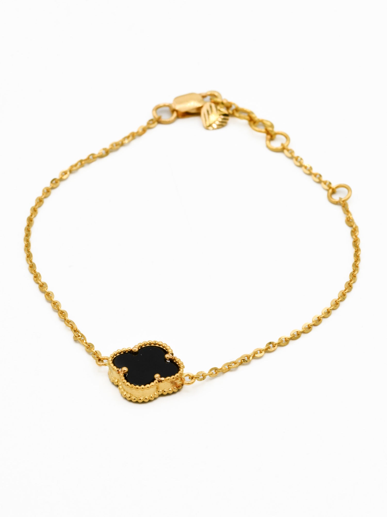 22ct Gold Black Flower Bracelet