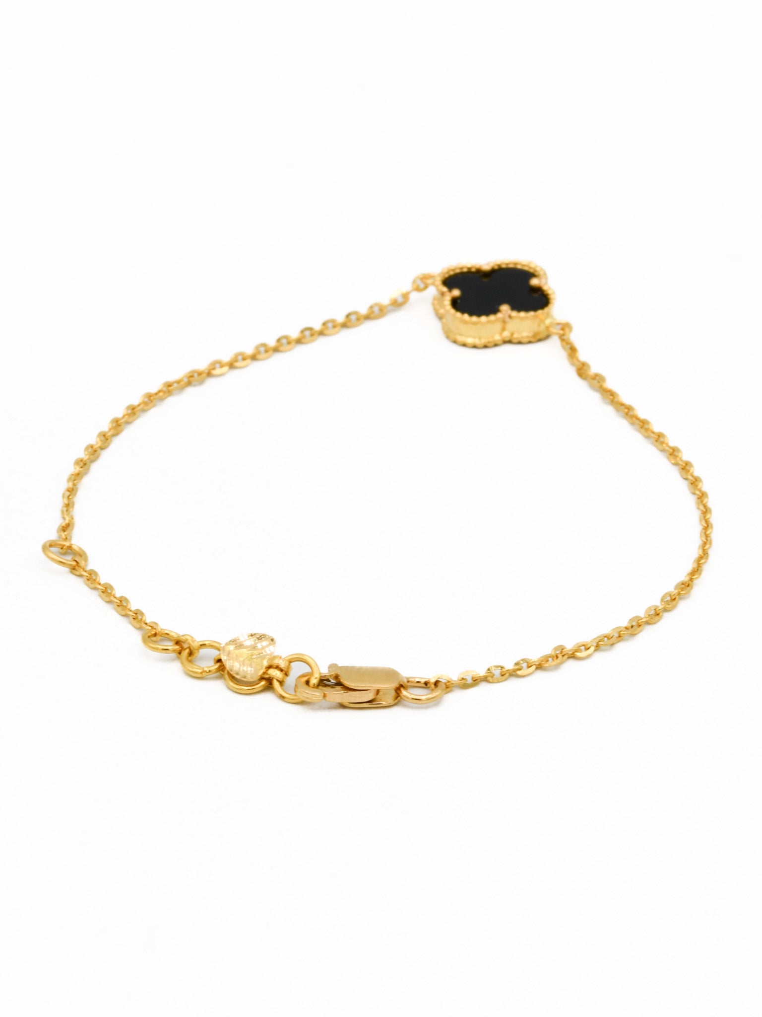 22ct Gold Black Flower Bracelet