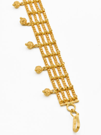 22ct Gold 4 Row Ladies Bracelet - Roop Darshan