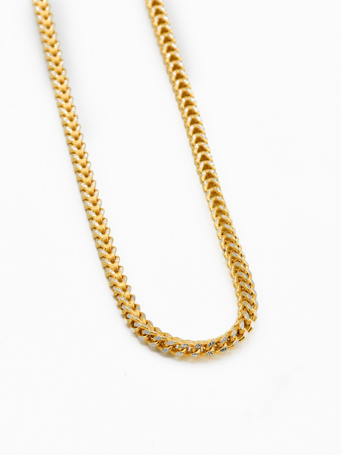 22ct Gold Hollow Two Tone Fox Tail Chain - Roop Darshan