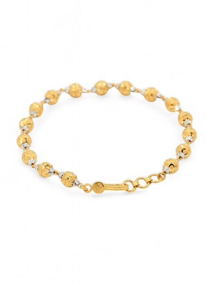22ct Gold Two Tone Ball Ladies Bracelet