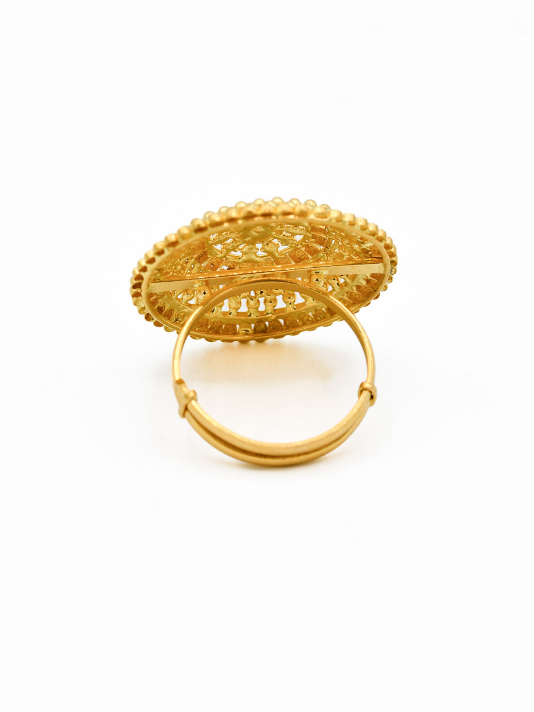 22ct Gold Round Top Adjustable Ladies Ring