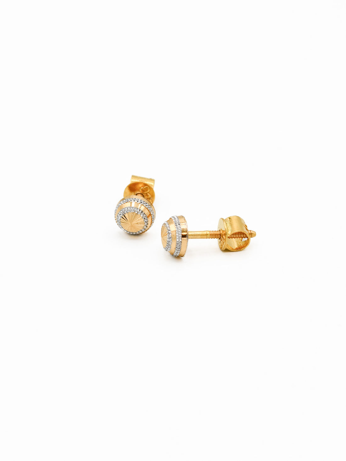 22ct Gold Two Tone Stud Earrings