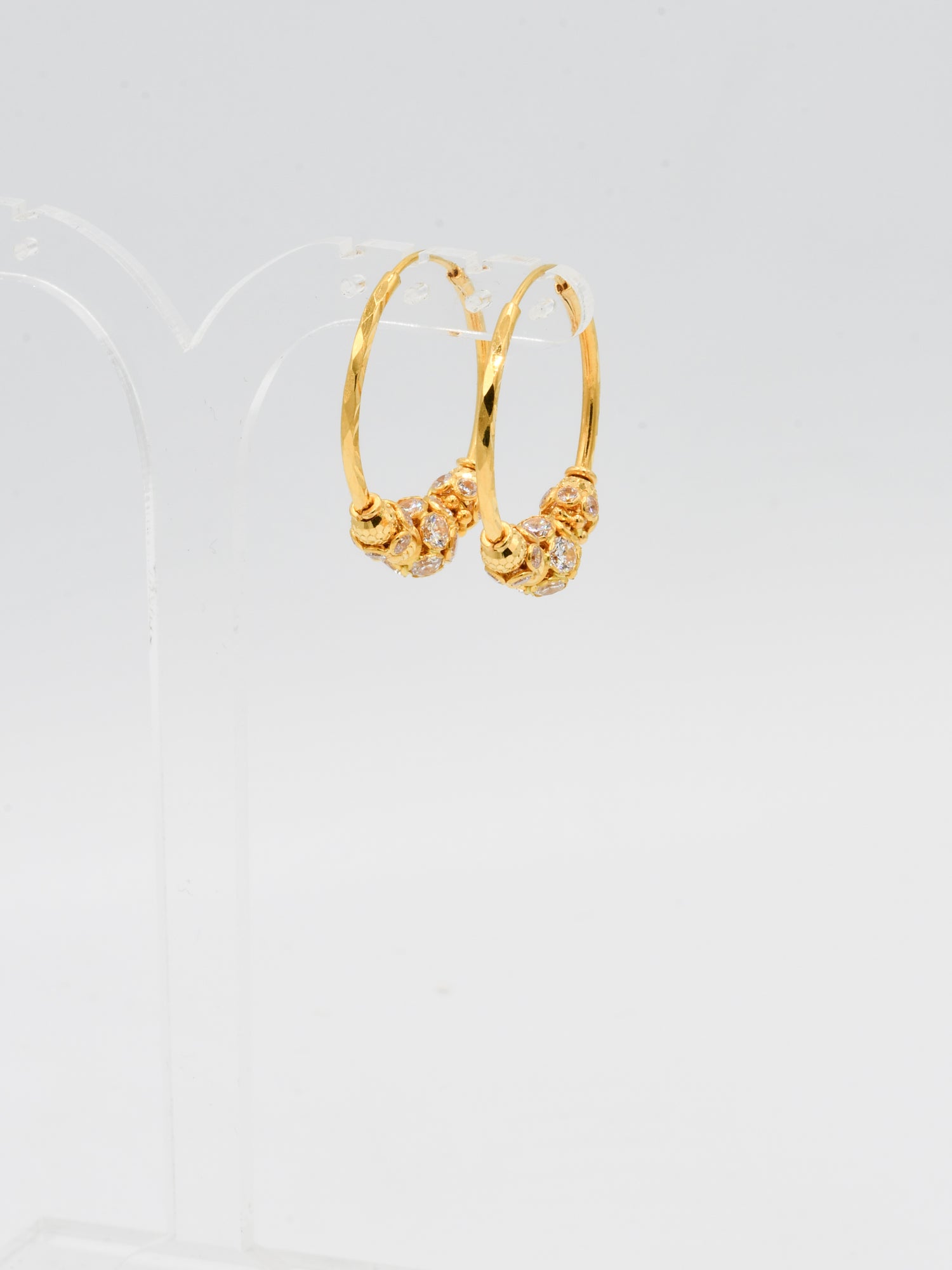 22ct Gold CZ Ball Bali