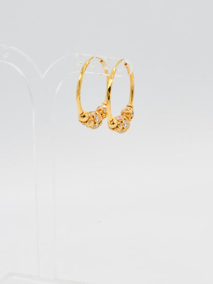 22ct Gold CZ Ball Bali