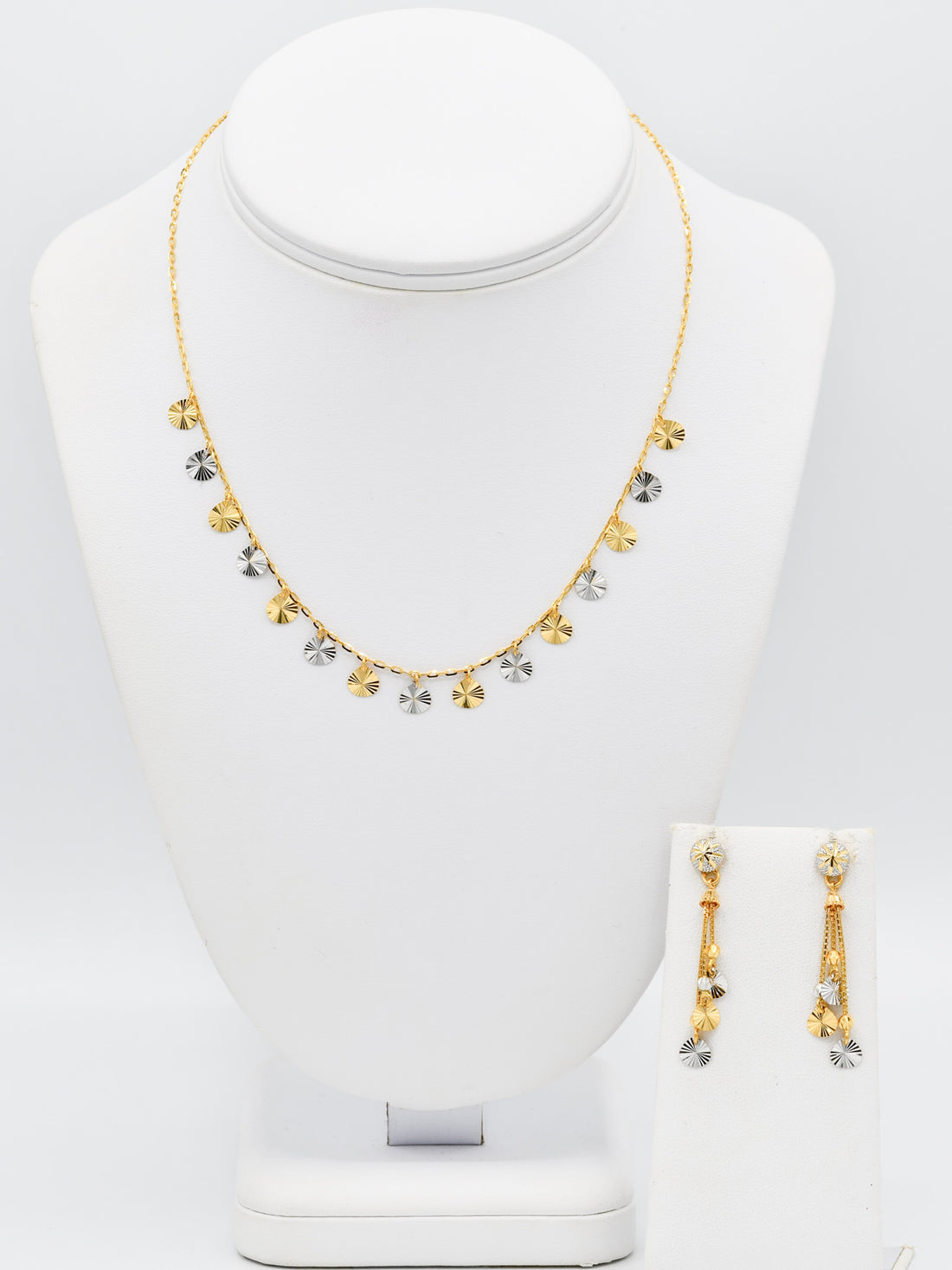 22ct Gold Two Tone Charms Necklace Set