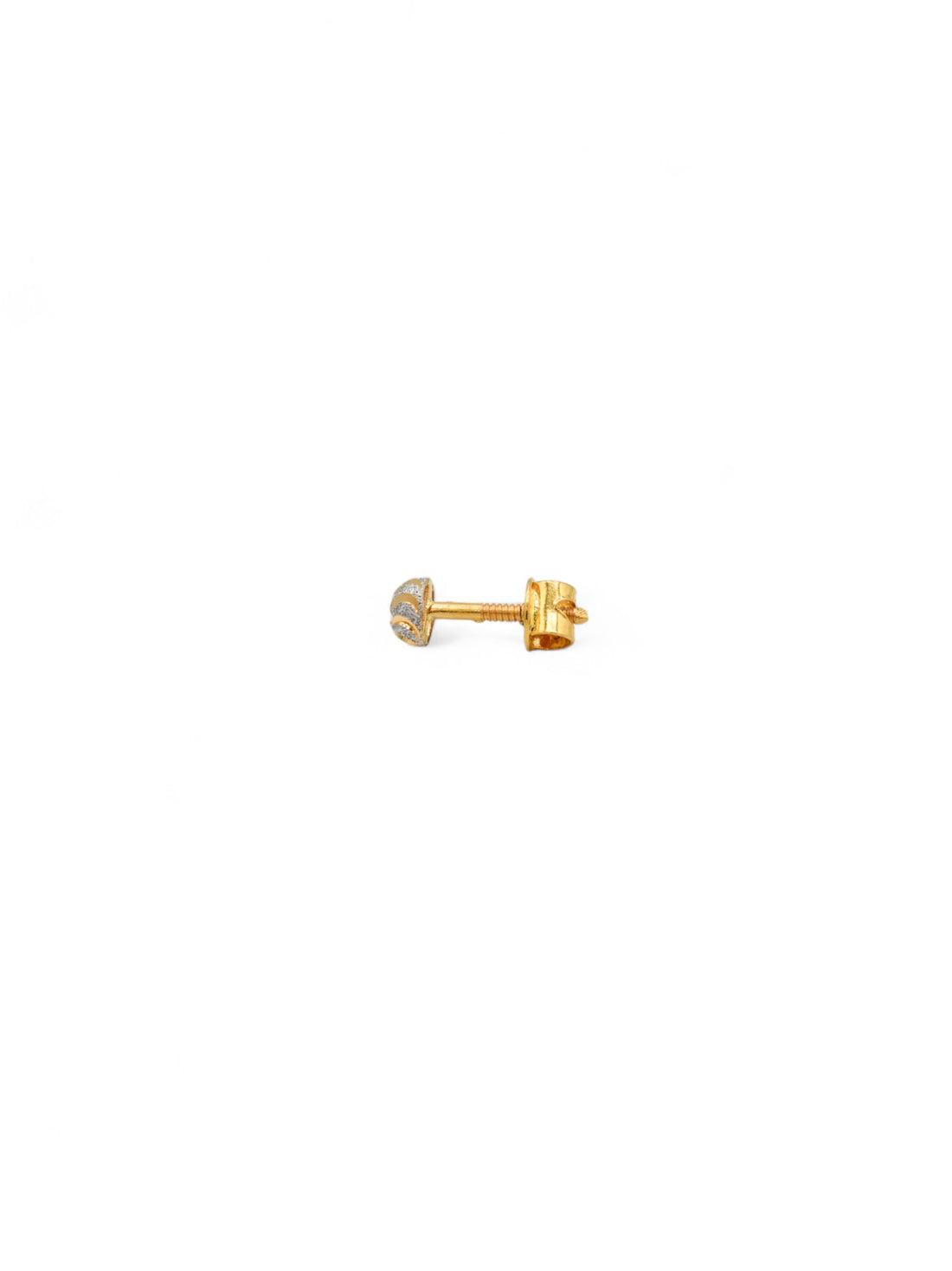 22ct Gold Two Tone Stud Earrings - Roop Darshan