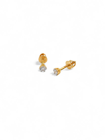 22ct Gold CZ Stud Earrings - Roop Darshan