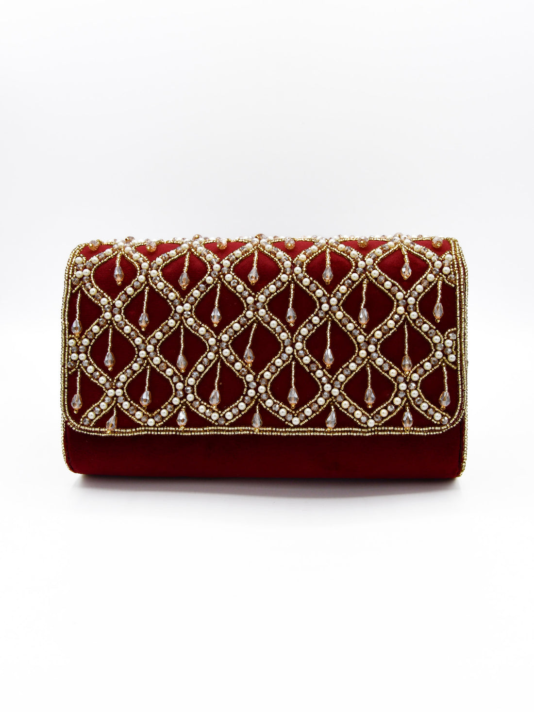 Ladies Fancy Stone Pearl Work Handbag - Roop Darshan