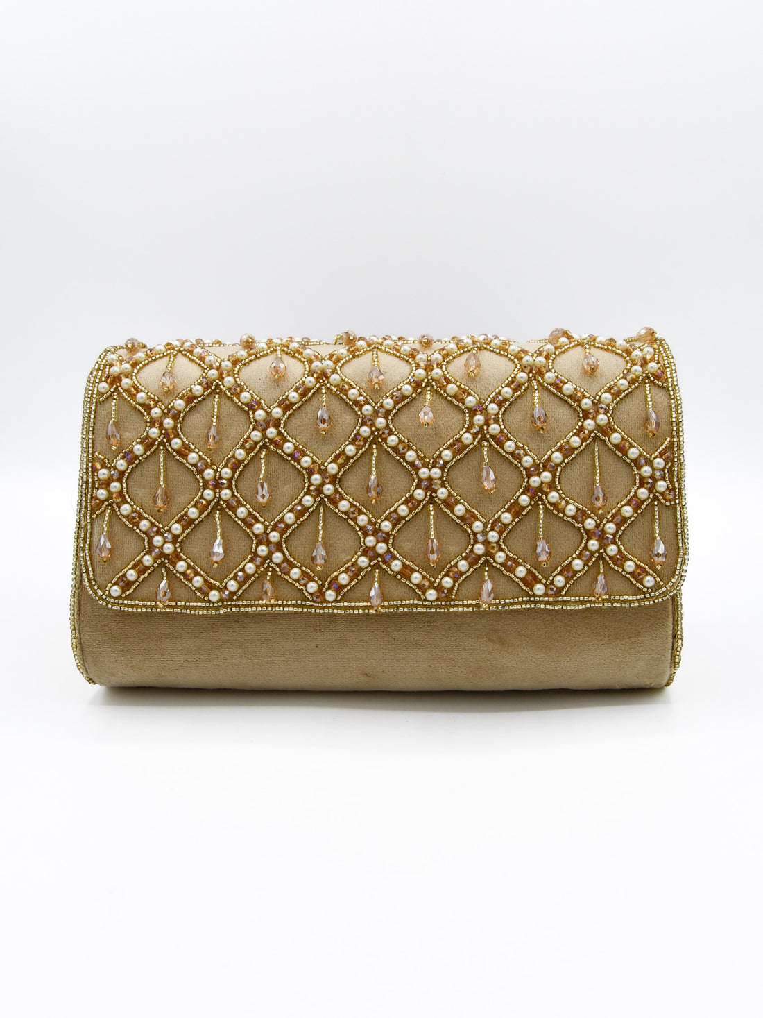 Ladies Fancy Stone Pearl Work Handbag - Roop Darshan