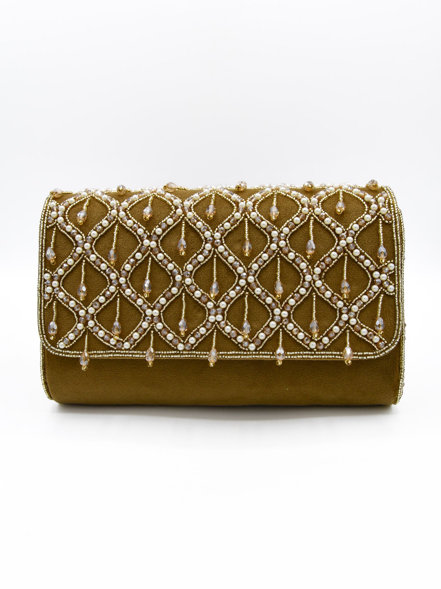 Ladies Fancy Stone Pearl Work Handbag - Roop Darshan