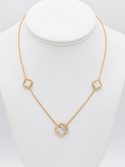 22ct Gold CZ Necklace Set - Roop Darshan