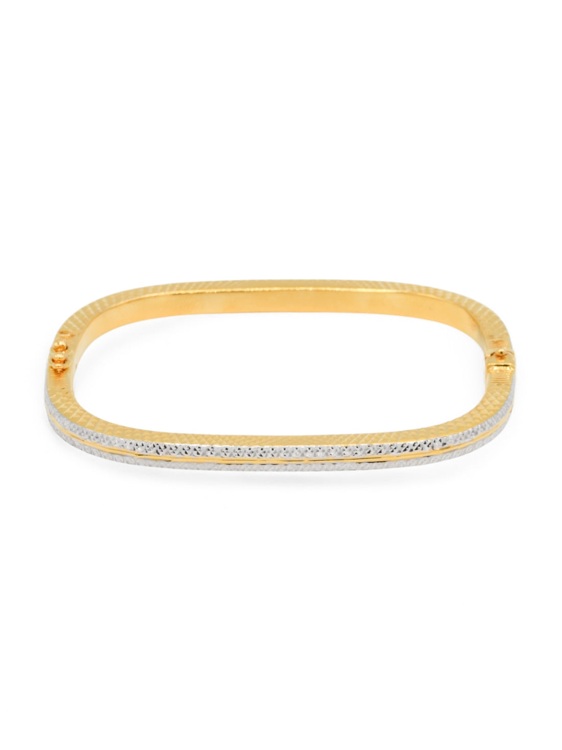 22ct Gold Two Tone Rectangle Bangle - Roop Darshan