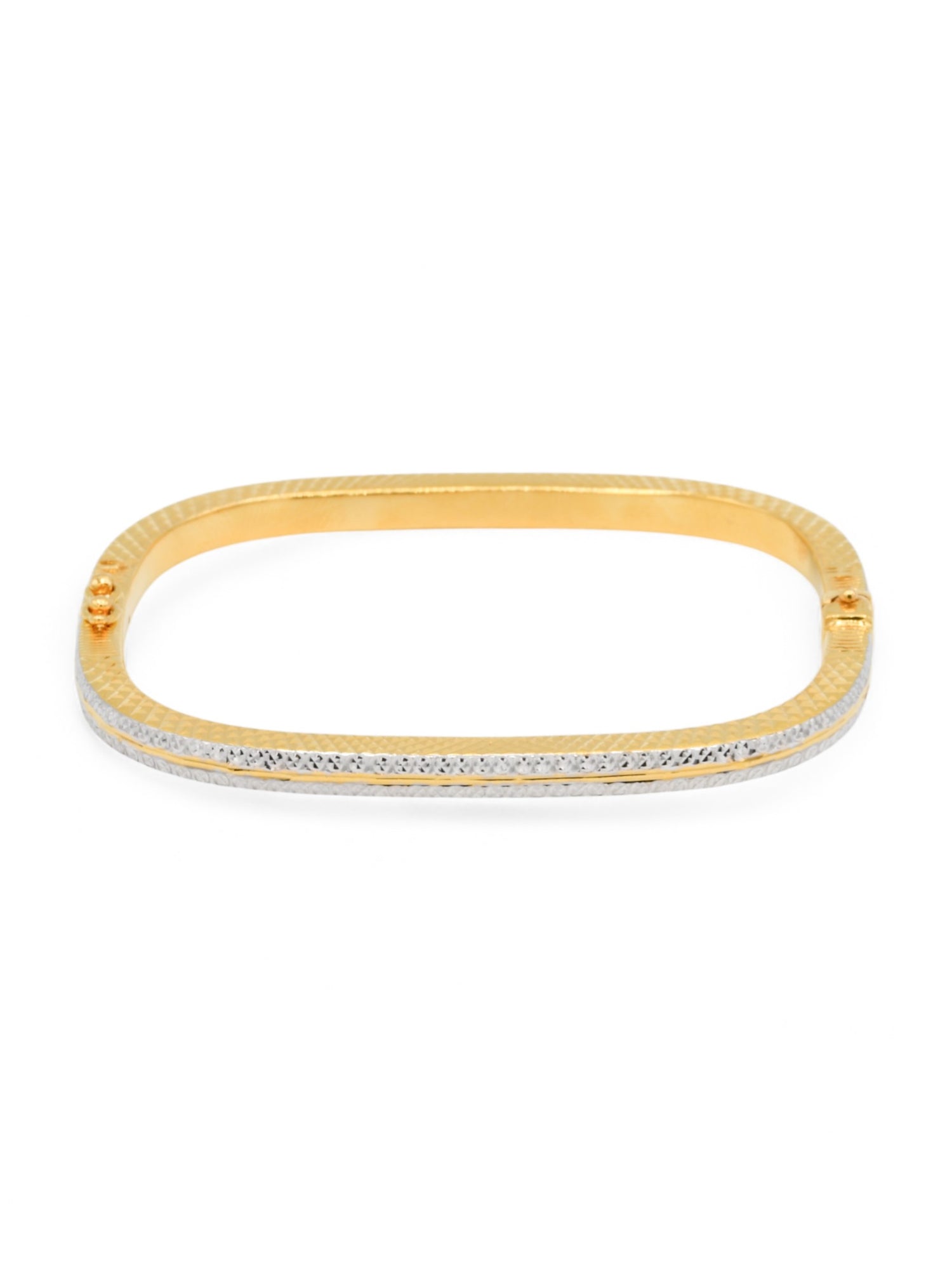 22ct Gold Two Tone Rectangle Bangle - Roop Darshan