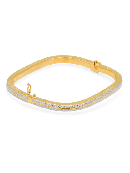 22ct Gold Two Tone Rectangle Bangle - Roop Darshan