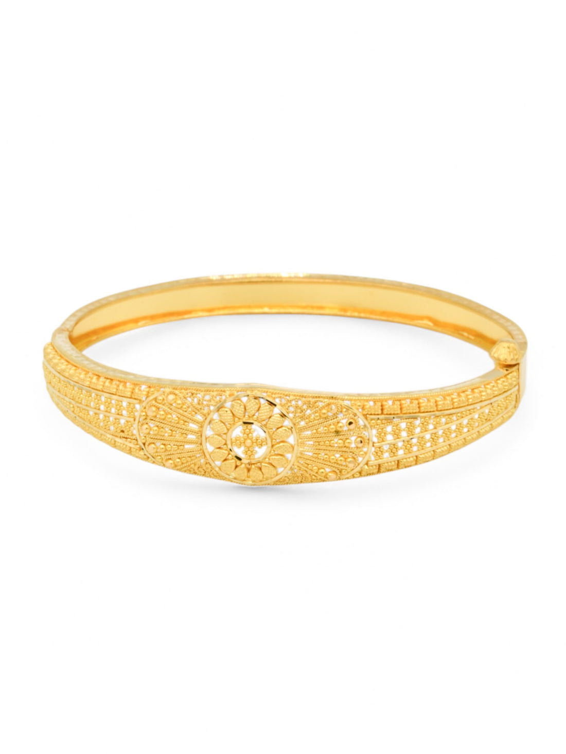 22ct Gold Filigree Screw Bangle - Roop Darshan