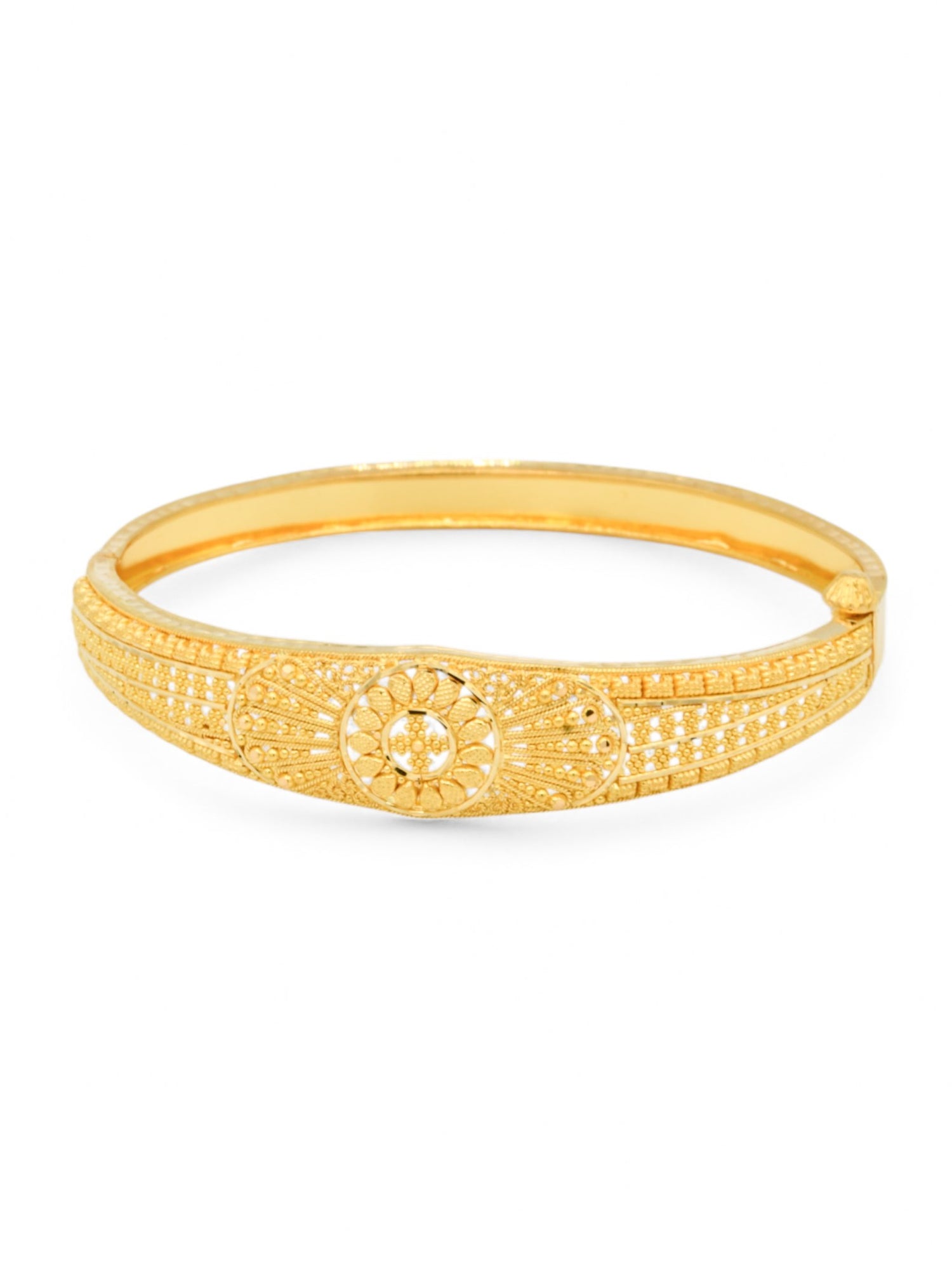 22ct Gold Filigree Screw Bangle - Roop Darshan