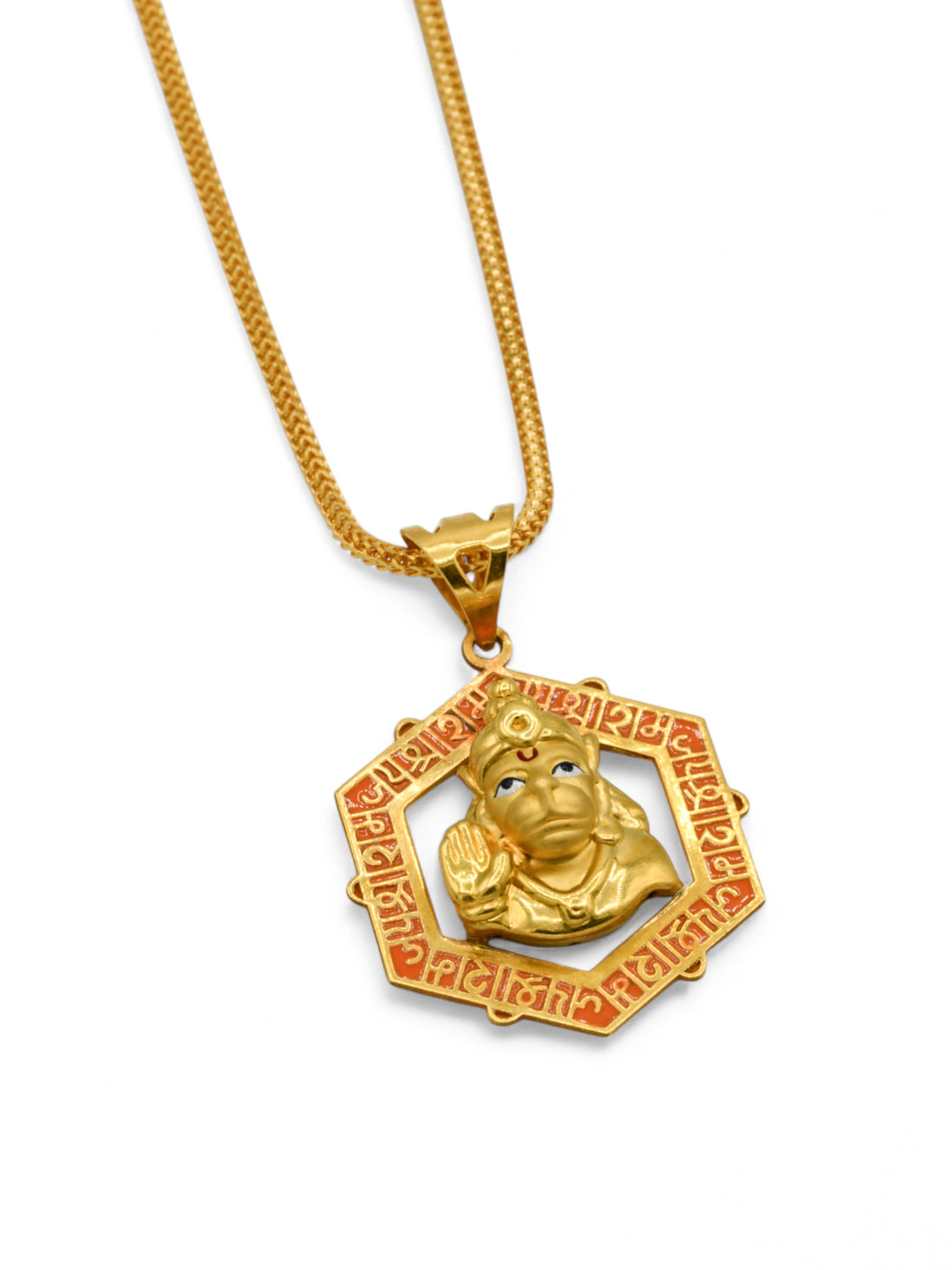 22ct Gold Minakari Hanumanji Pendant - Roop Darshan